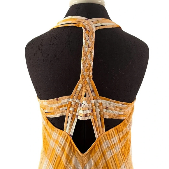 Holding Horses Yellow Plaid Maxi Sun Dress Anthropologie Medium - Picture 10 of 12